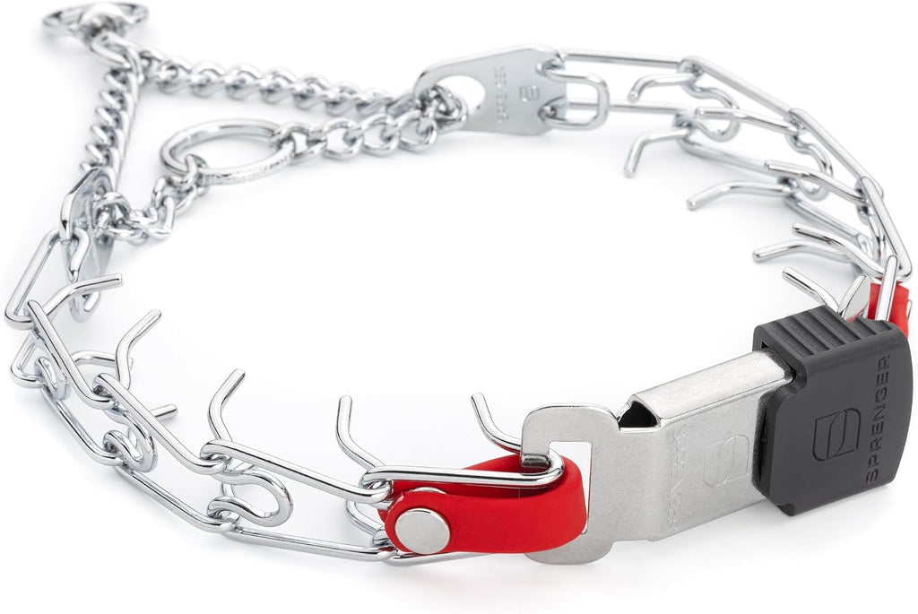 Herm Sprenger Prong Collar with Quick Release Cliclock Buckle & Biothane Insert & Swivel Ring | Chrome Plated Steel No Pull Dog Training Collar Made in Germany, Black 16in x 2.25mm Necks up to 13-14in - Image 9