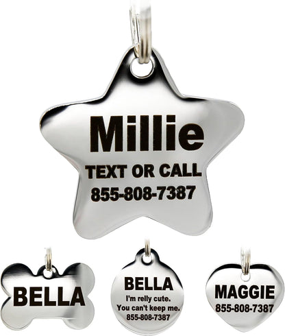 PetANTastic rust proof round personalized identity tag for domestic cats.
