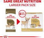 Royal Canin adult Chihuahua wet food can showcasing the premium pate in sauce texture for small breeds