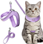 Cat Harness and Leash Set,Escape Proof Kitten Harness,Step in Adjustable Soft Lightweight,Easy Control,Reflective Strips Comfortable for Walking Travel(Blue,XS) - Image 11