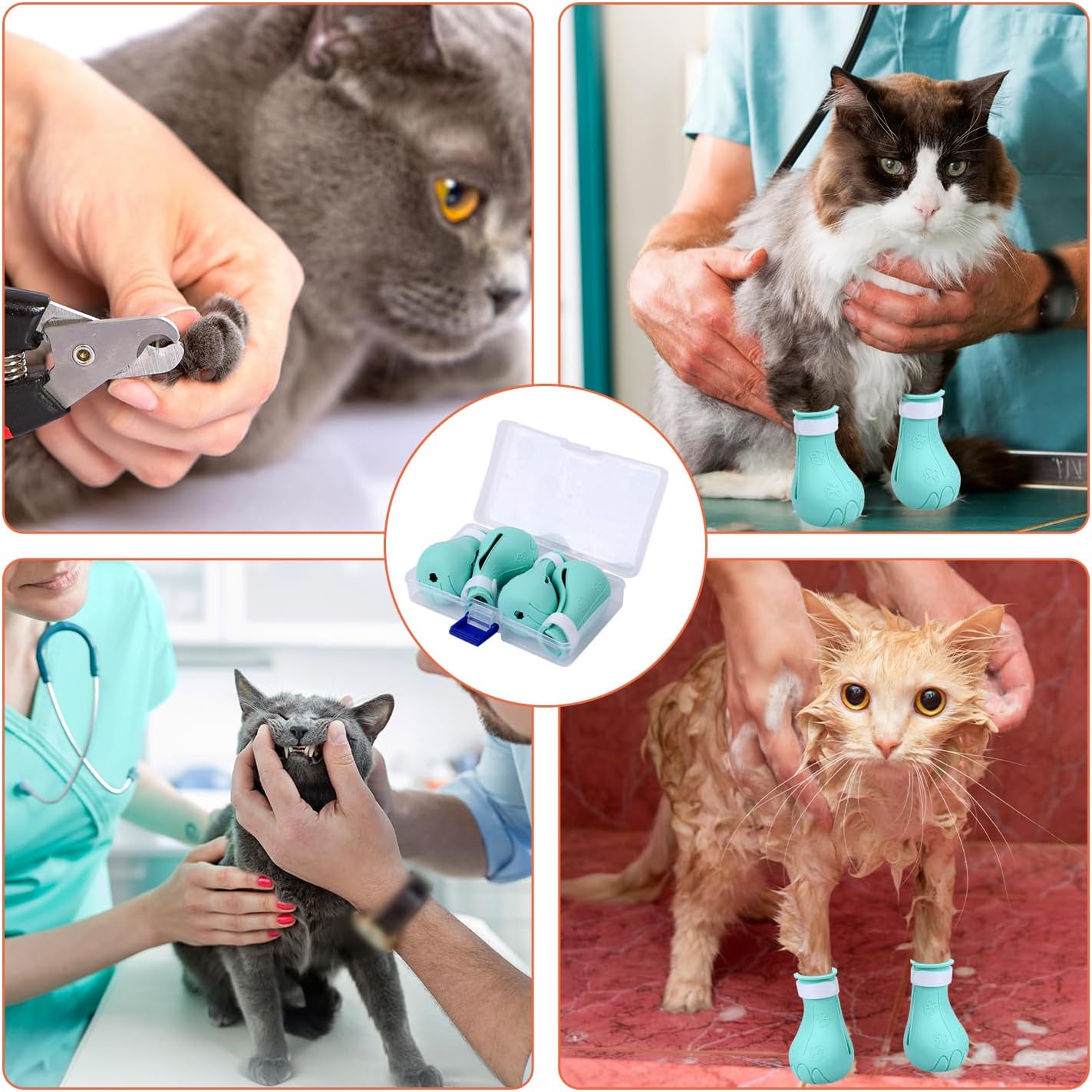 Gosknor soft silicone pet grooming boots close up view