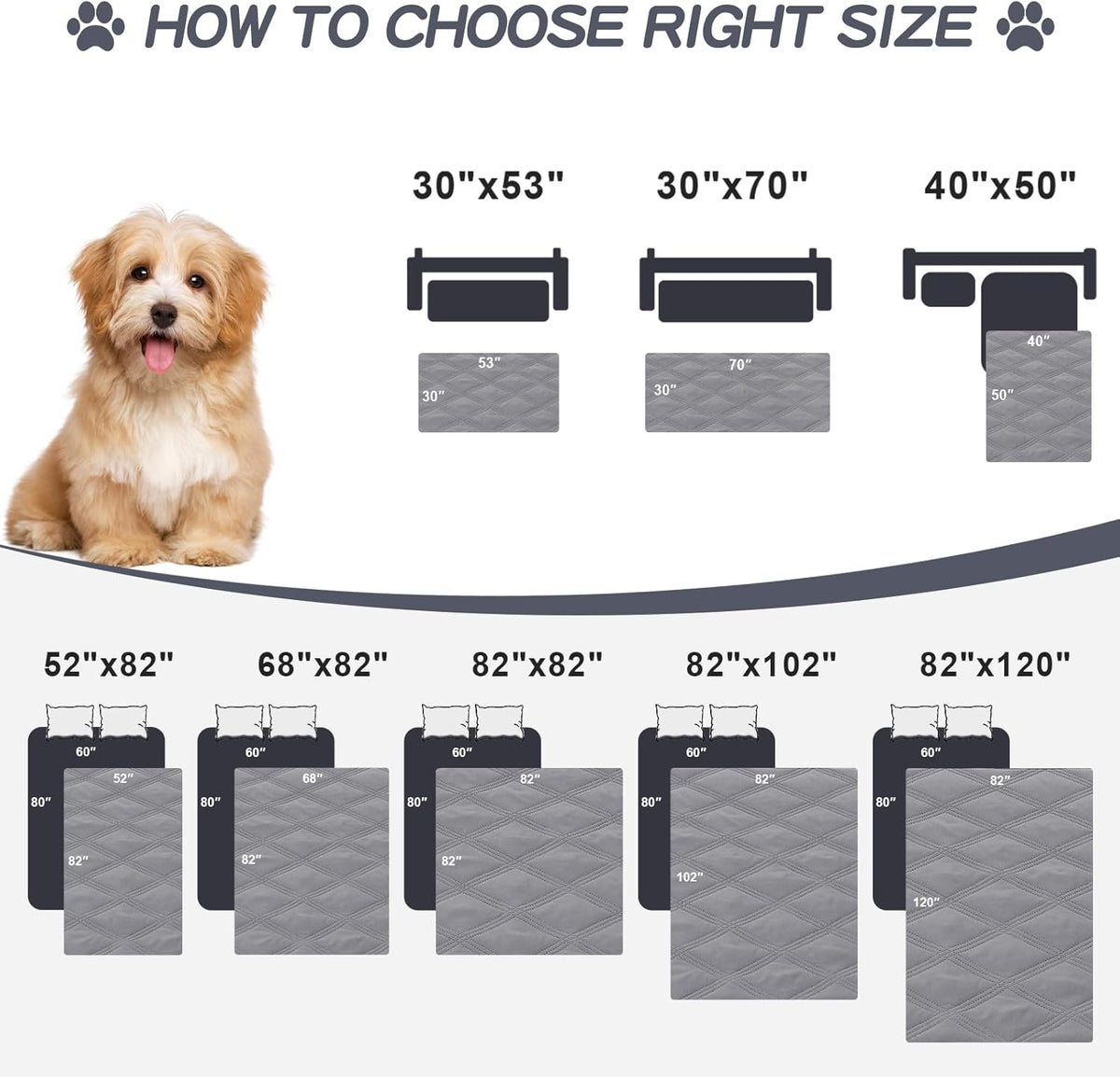 Smiry triple layer pet blanket shielding upholstery from dog paws