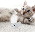 ABOOFAN kitten teething toys with white feather plume for indoor cats
