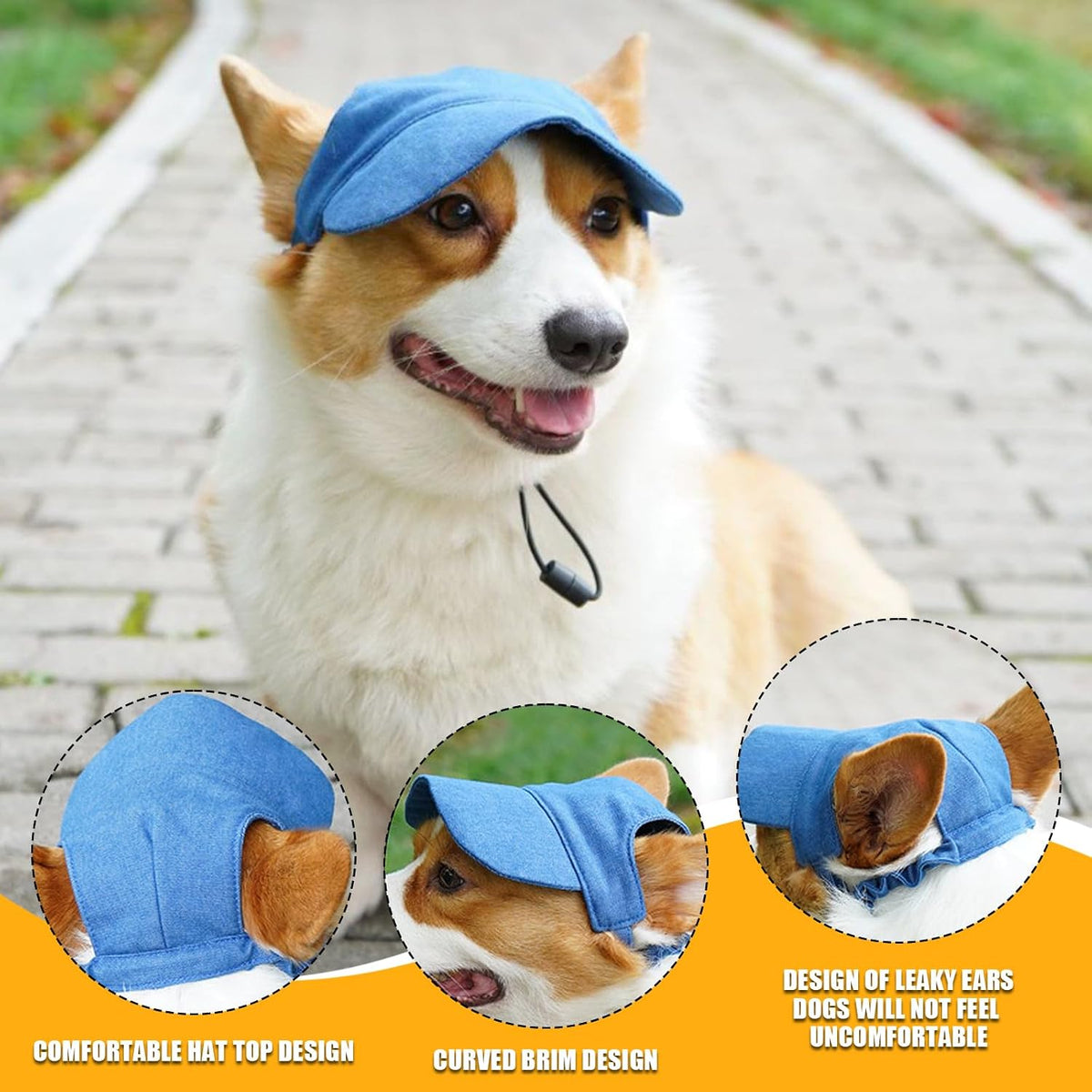 Close up of breathable fabric on wyewog dog baseball cap
