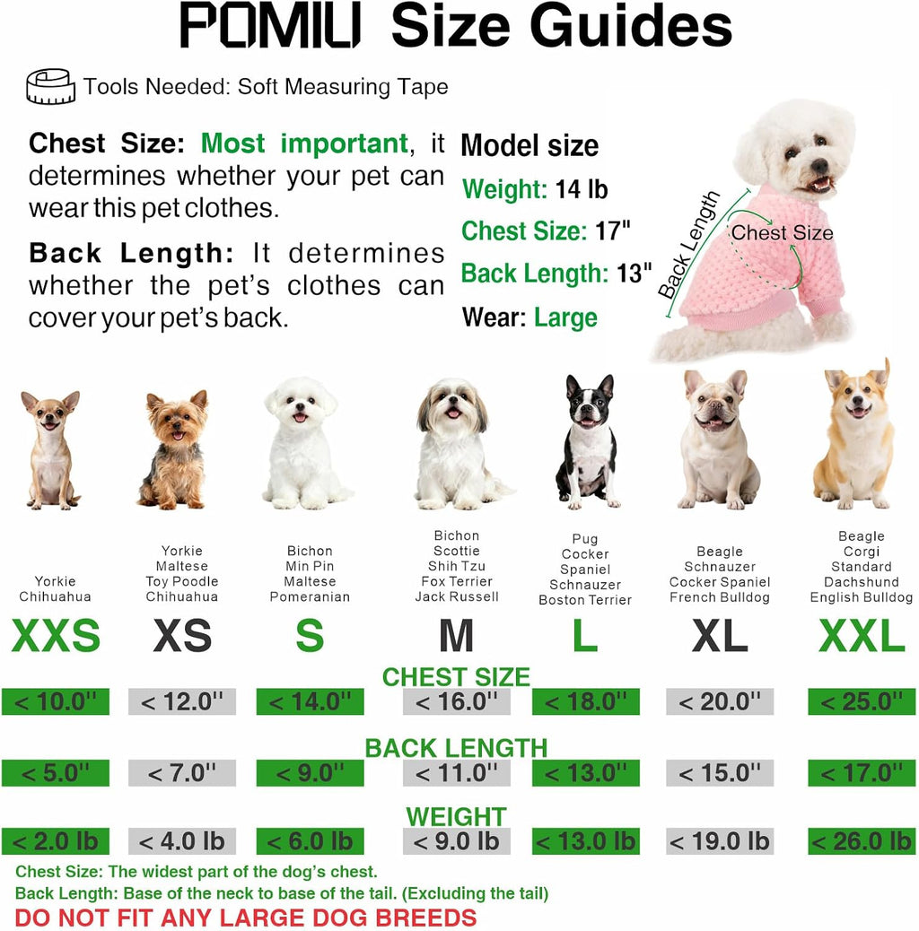 POMIU premium imported warm pet clothing jacket for small dogs and cats.