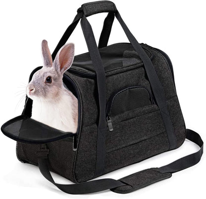 kathson Small Animal Carrier Bag, Guinea Pig Rabbit Travel Carrier Breathable Mesh Window Pet Portable Hand Bag for Hamster Bird Bunny Bearded Dragon Kitty and Etc (Grey) - Image 8
