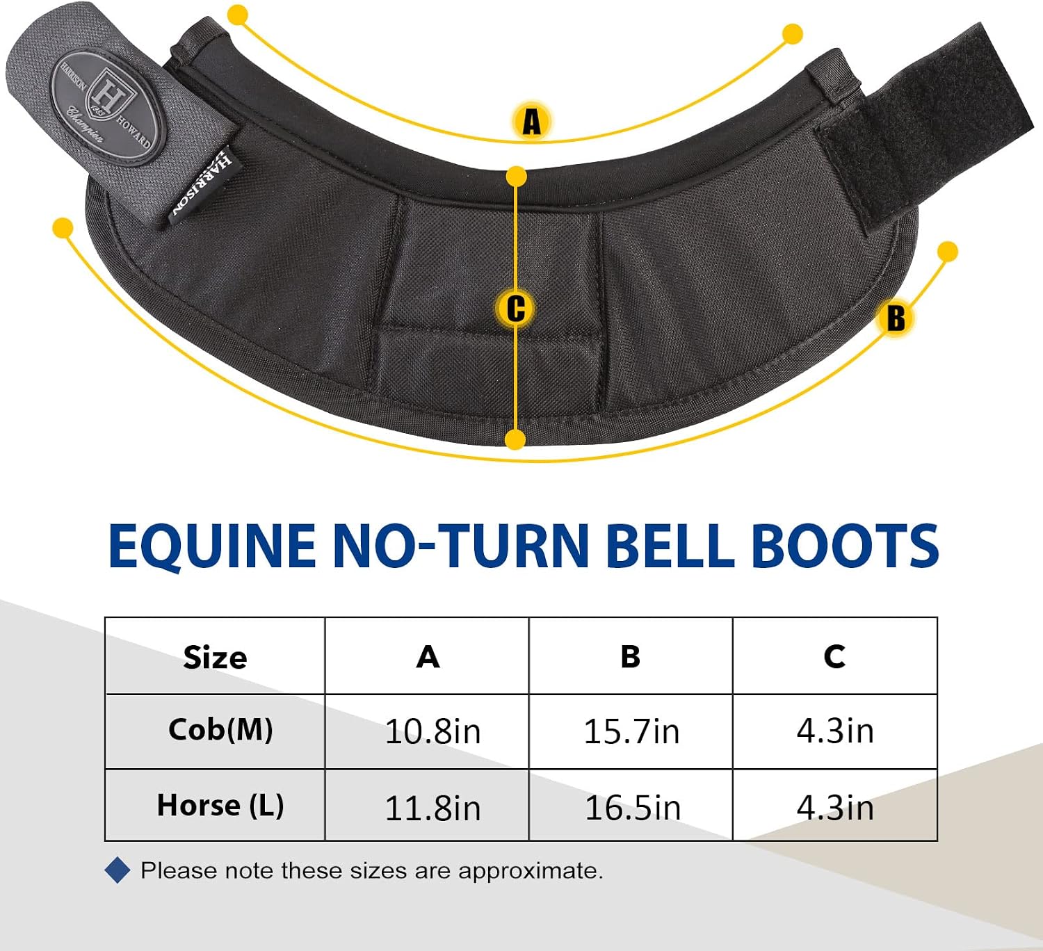 Harrison Howard equine overreach boots highlighting the durable stitching and premium materials