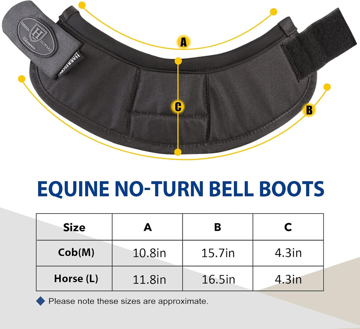 Harrison Howard equine overreach boots highlighting the durable stitching and premium materials