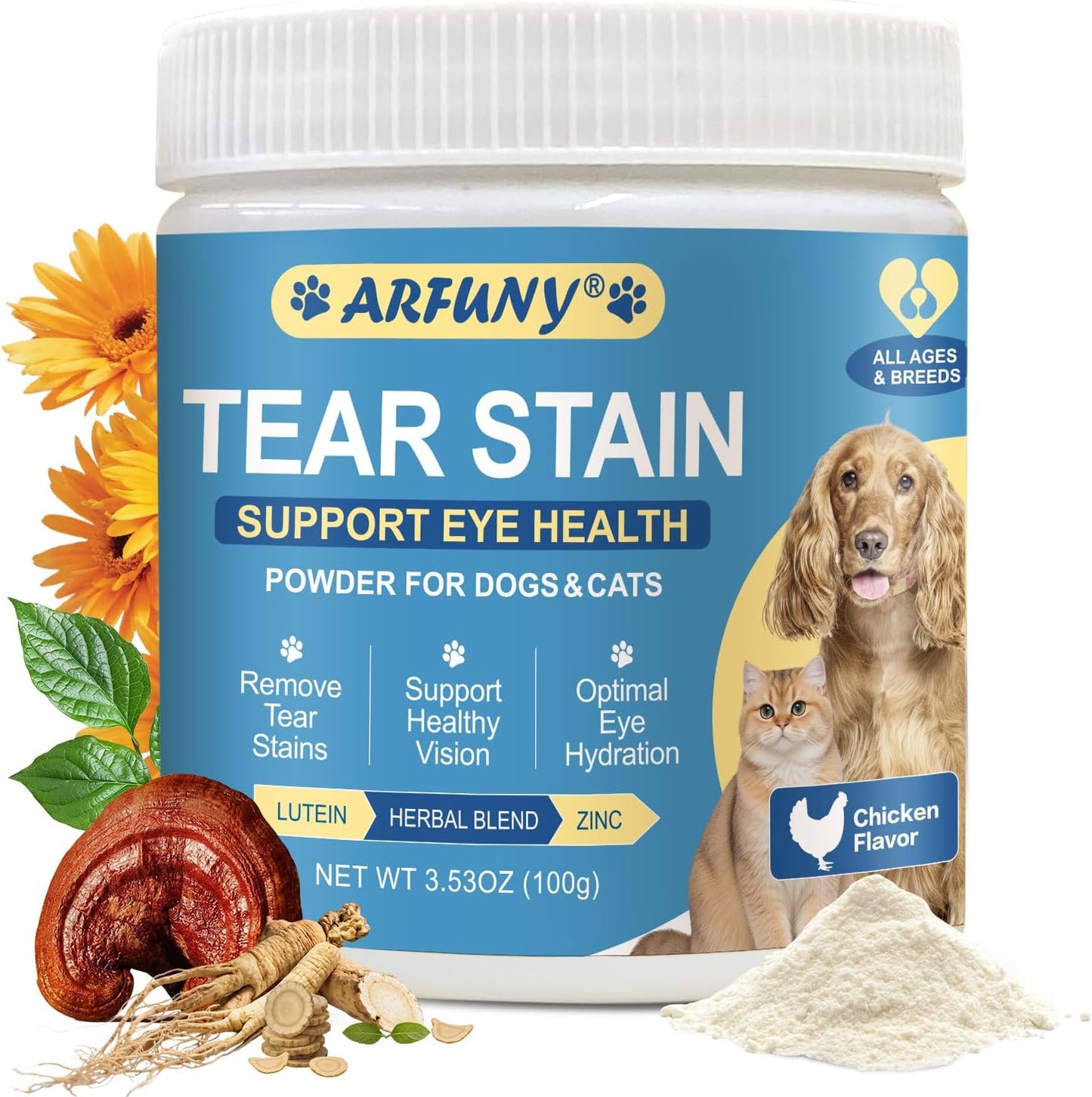 Eagou Diary Tear Stain Remover front packaging view for dog and cat eye health support.