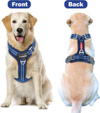 No Pull Dog Harness - Adjustable Reflective Dog Vest with Metal Snap, Soft Breathable Mesh No Choke Puppy Harness, Easy to Put on & Take Off (Blue-S) - Image 9