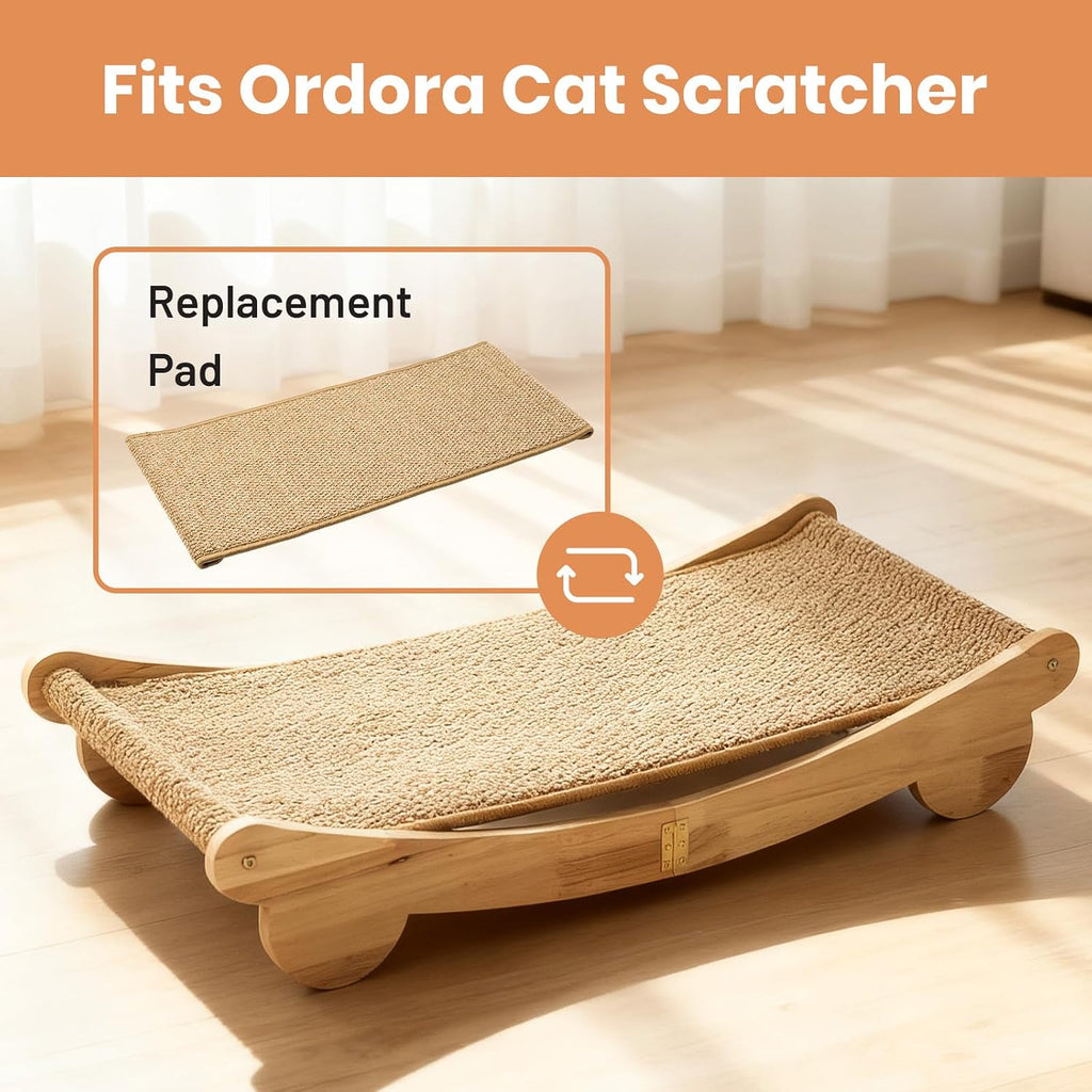Cat using Ordora sisal scratcher mat for claw grooming