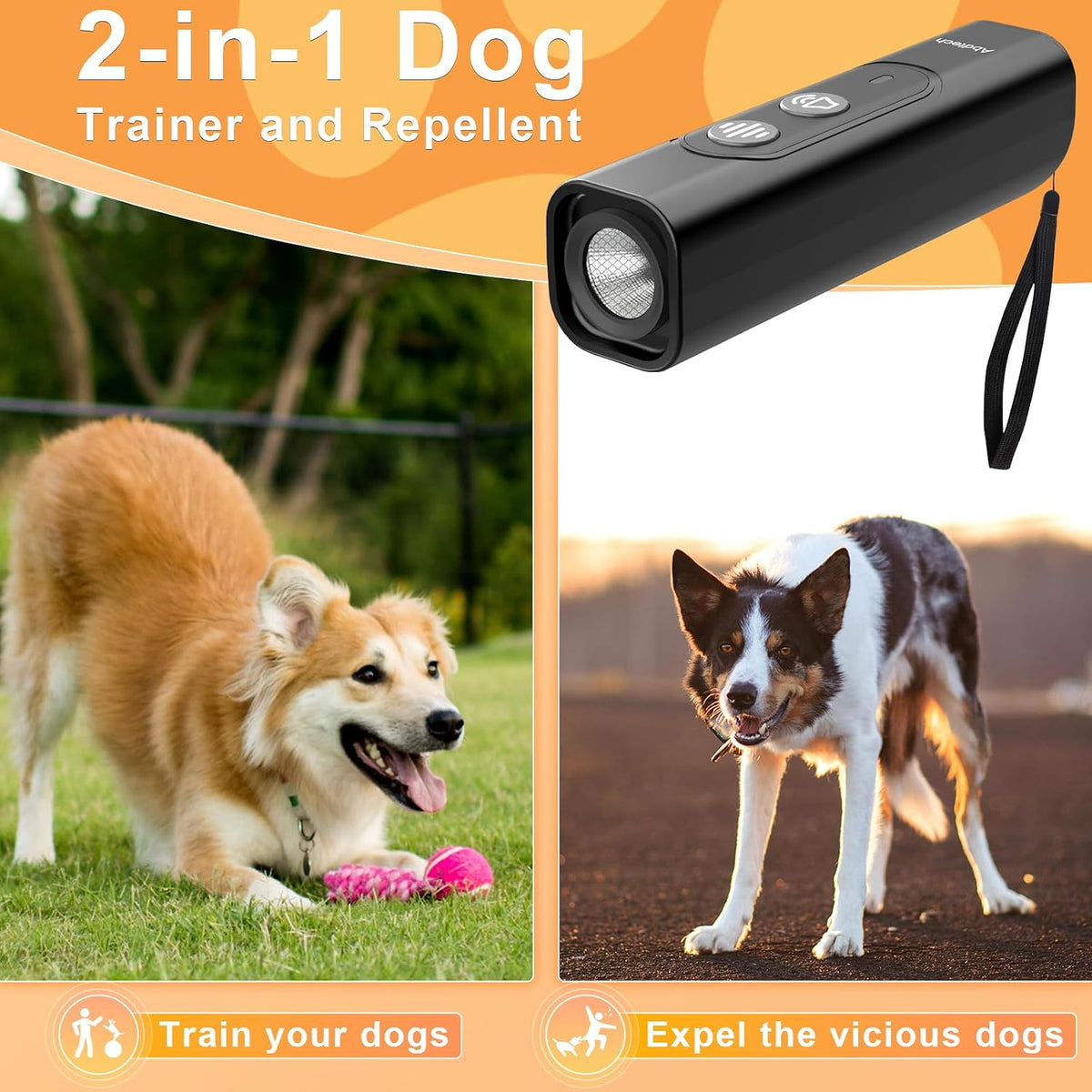 Close up of ultrasonic dog training device interface