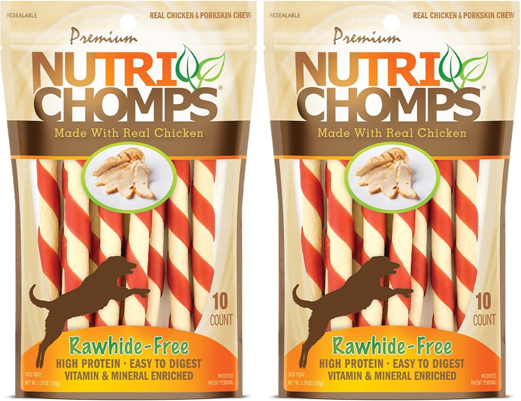 Nutri Chomps Dog Chews, 5-inch Twists, Easy to Digest, Rawhide-Free Dog Treats, 15 Count, Real Chicken, Peanut Butter and Milk flavors - Image 10