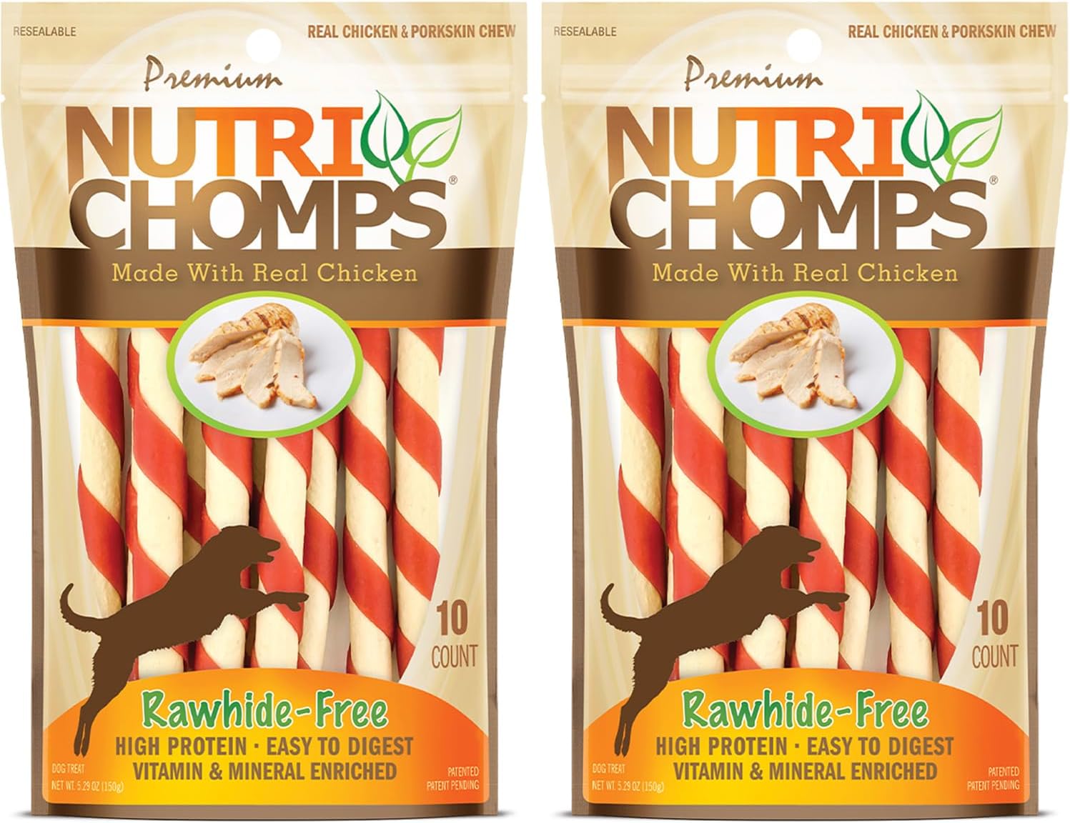 Nutri Chomps Dog Chews, 5-inch Twists, Easy to Digest, Rawhide-Free Dog Treats, 15 Count, Real Chicken, Peanut Butter and Milk flavors - Image 10