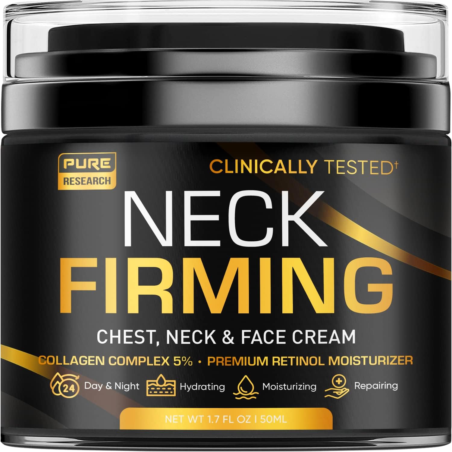 Pure Research Neck Firming Cream front view packaging