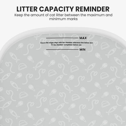 Washable gray liner replacement part for open top self cleaning cat litter boxes.