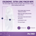 Side view of Pet MD 50 count ear cleaning wipes container