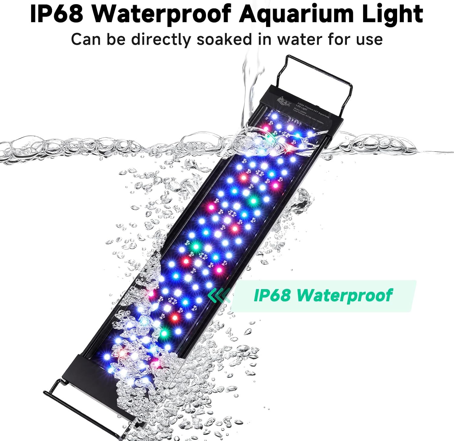 AQQA waterproof LED light installed on aquarium