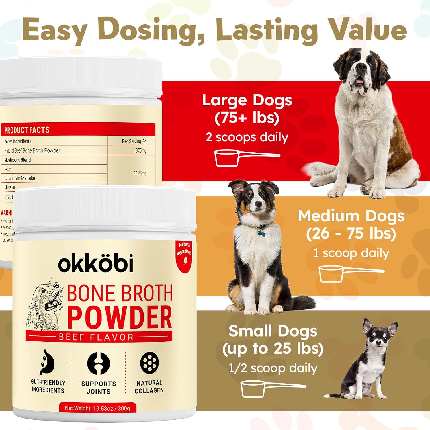 Okköbi USA imported natural dog hydration supplement jar