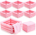 FillTouch 12 piece kids foot spa kit front view showing pink basins and towels
