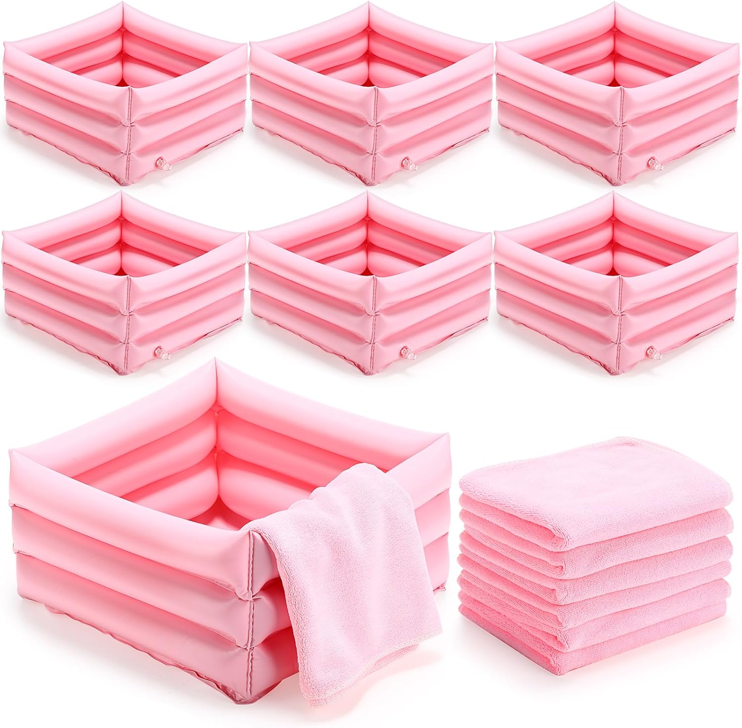 FillTouch 12 piece kids foot spa kit front view in light pink