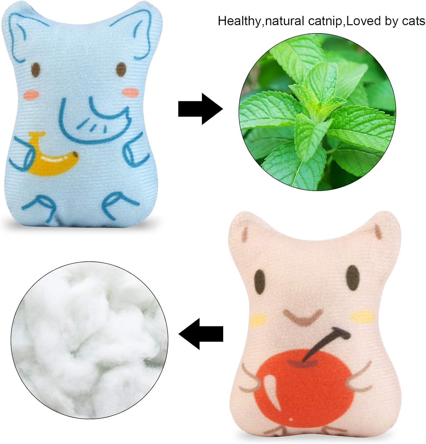 Close up of cotton linen texture on Dorakitten cat toys