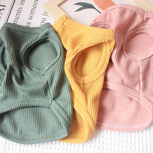 Biecwiay lightweight pet t-shirts green and pink variety