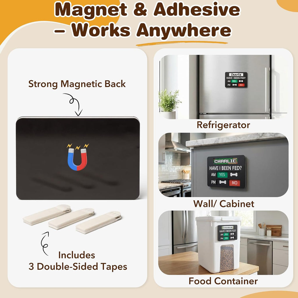 EliteSign pet routine tracking chart with adhesive tape accessories for wall mounting.