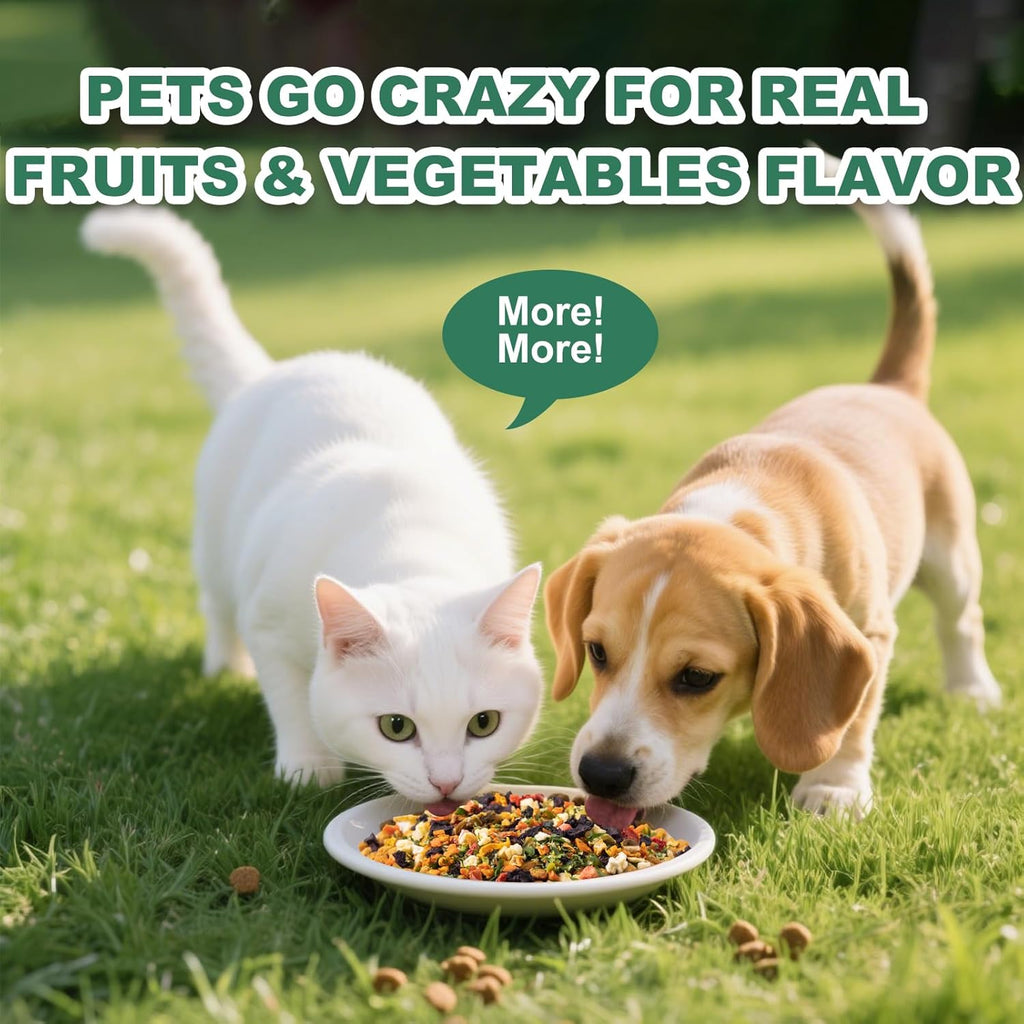 Premium USA imported healthy fruit and veggie pet treats close up