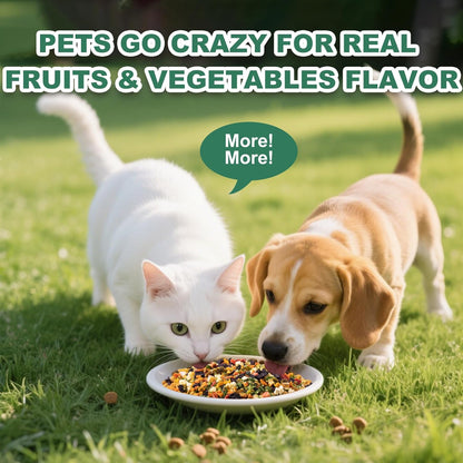 Premium USA imported healthy fruit and veggie pet treats close up