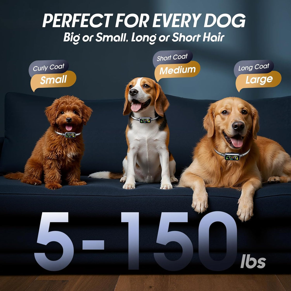 Dog Bark Collar, Instant Bark Solution, Smart Anti Barking Device with 4 Correction Modes, Fast-Acting Barking Collar for for Large Medium Small Dogs 5-150lbs, Ideal for Home & Outdoor - Image 9