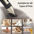 FuzzyFix low noise dog and cat trimmer showing titanium blade close up.