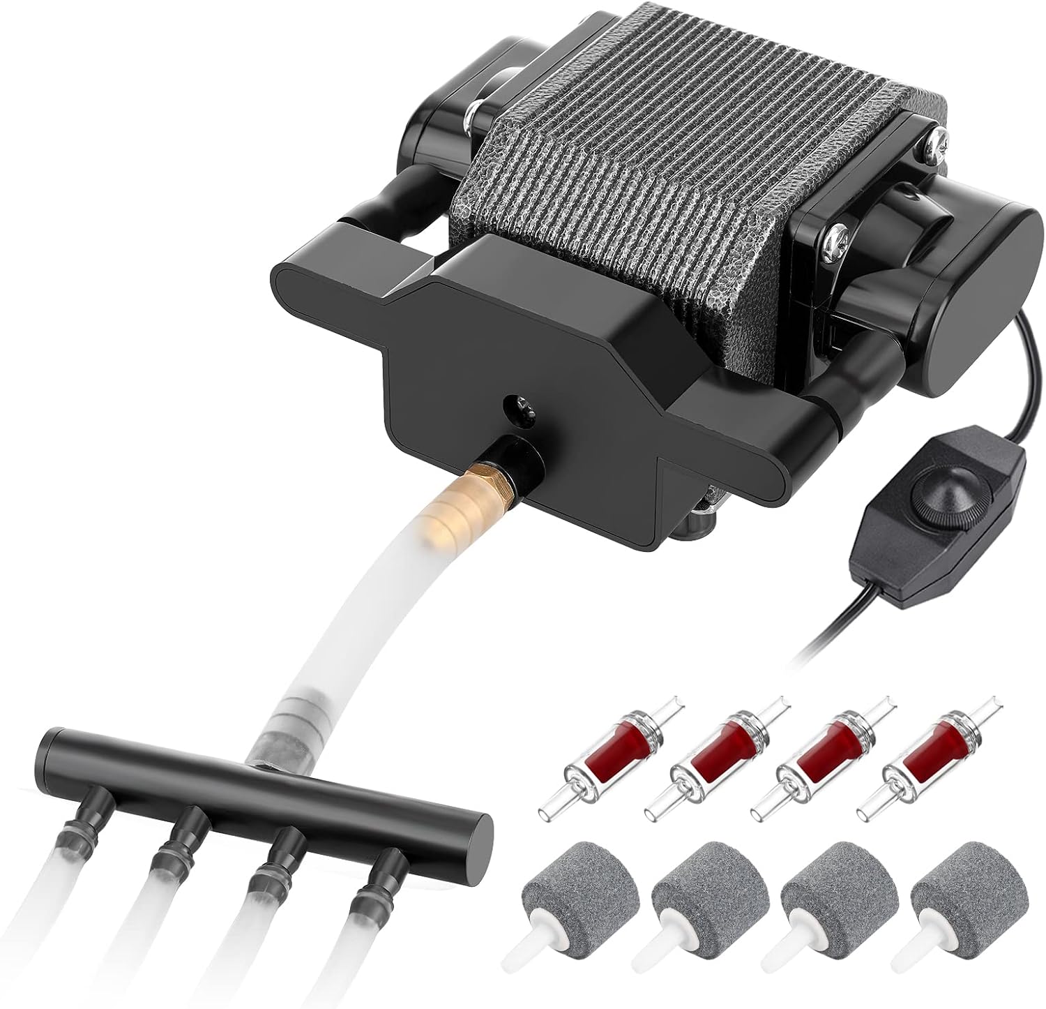 AquaMiracle 475GPH air pump setup for large koi pond aeration