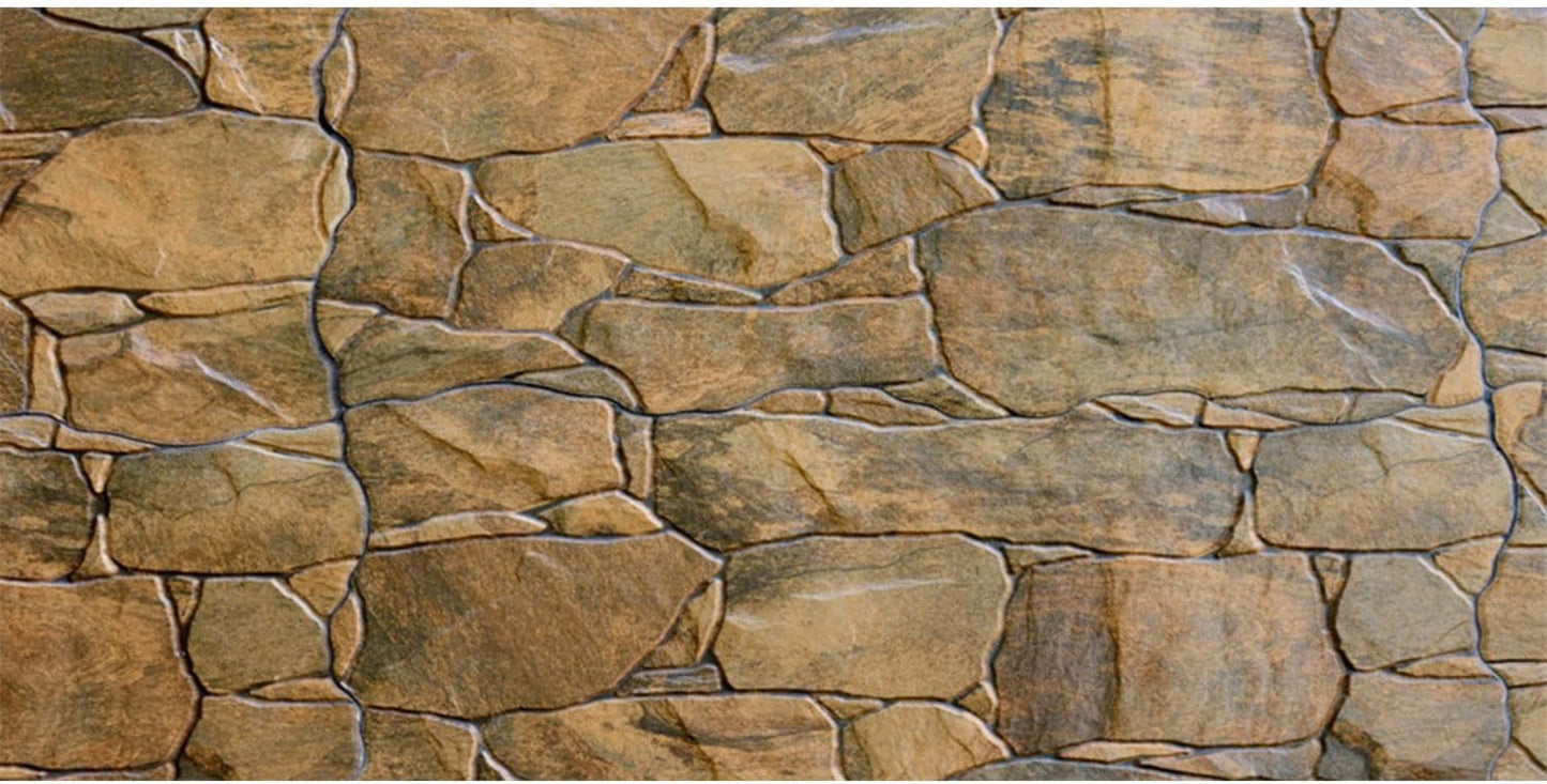 AWERT Stone Aquarium Background front view of realistic rocky fish tank poster