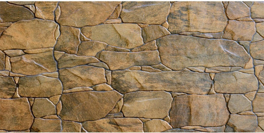 AWERT Stone Aquarium Background front view of realistic rocky fish tank poster