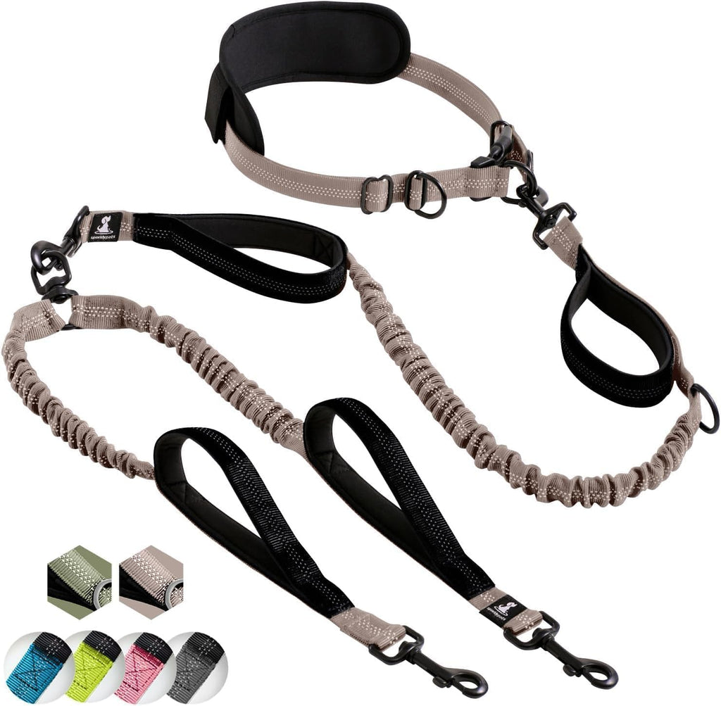 SparklyPets Hands Free Double Dog Leash - Dual Leash for Medium and Large Breeds - Lead for 2 Dogs with Padded Handles, Reflective Stitches, No Pull, Tangle Free - Image 13