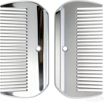 Zswinatw 2 pieces aluminum alloy horse comb set front view