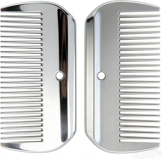 Zswinatw 2 pieces aluminum alloy horse comb set front view
