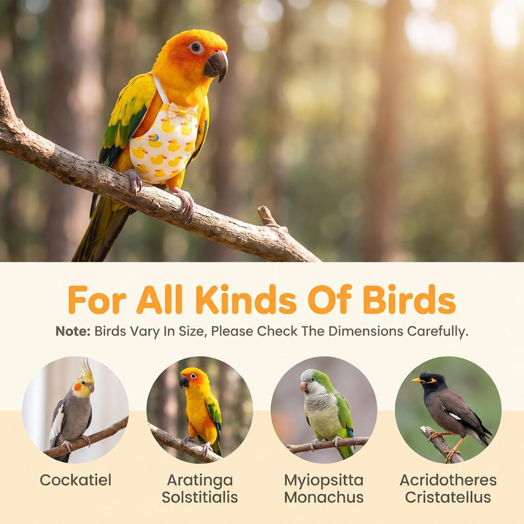 6 PCS Bird Diapers Reusable Parrot Diaper with Waterproof Inner - Image 7