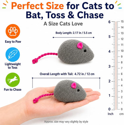 Bulk pack of twenty interactive catnip mice toys for multi cat households.