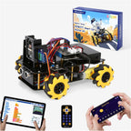 Acebott Smart Robot Car Kit front view with mecanum wheels