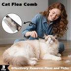 Fine-toothed flea comb for pet hygiene