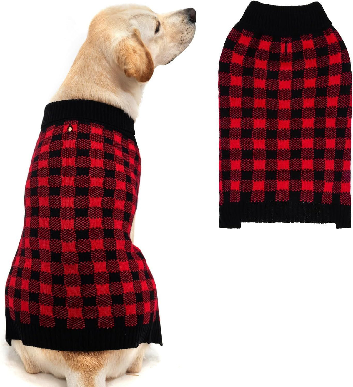 PUPTECK Dog Sweaters for Large Medium Small Dogs - Fall Classic Plaid Style Puppy Holiday Winter Coat Clothes Warm - Image 15
