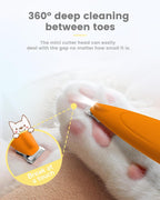 PAPMINI Dog Grooming Kit with LED Display, 35dB Ultra-Low Noise Dog Paw Trimmer, Cordless Hair Trimmer for Paws, Ears, Face, Rump with LED Light (Orange) - Image 9