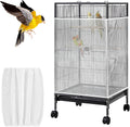 Hpmjz white bird cage seed catcher front view mesh net