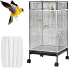 Hpmjz white bird cage seed catcher front view mesh net