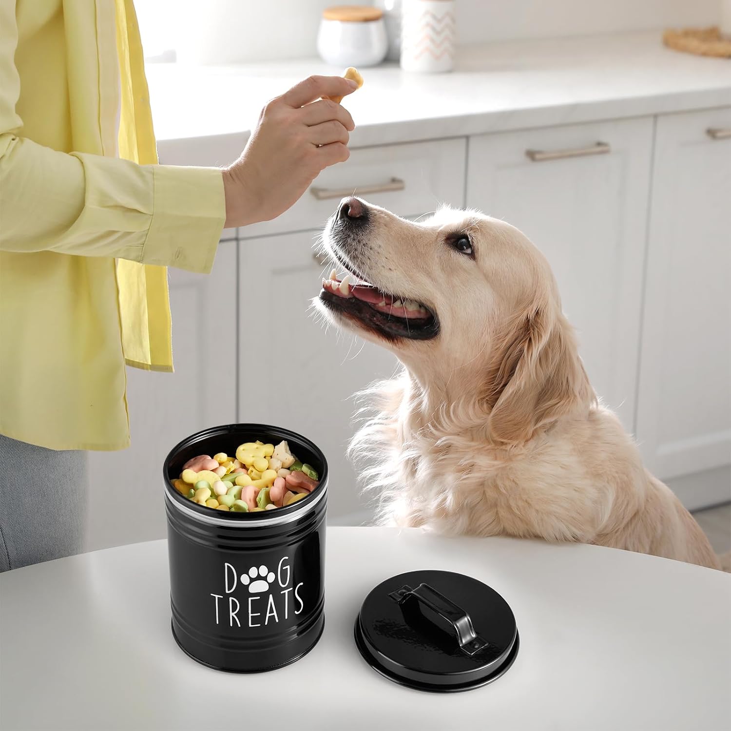 Outnili farmhouse style treat storage for cats and dogs