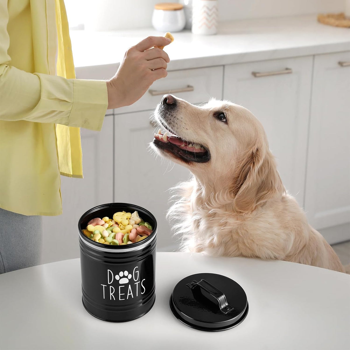 Outnili farmhouse style treat storage for cats and dogs