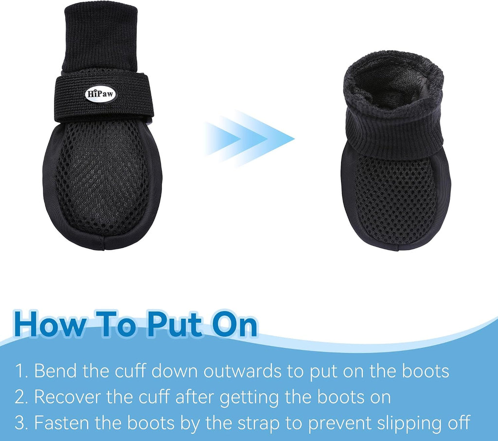 HiPaw dog shoes demonstrating traction on indoor hardwood floor