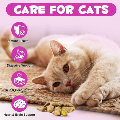 Premium chicken flavored health chews for adult cats and growing kittens.